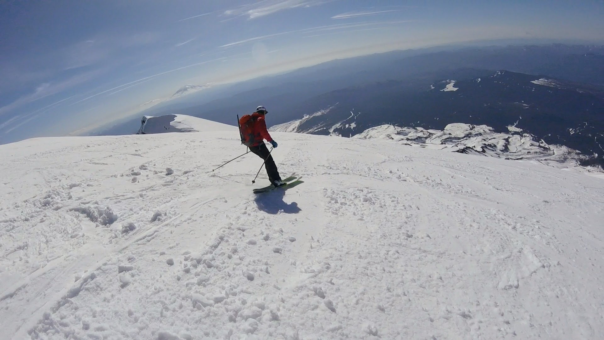 Skiing off the Summit of Mt. St. Helens, Washington