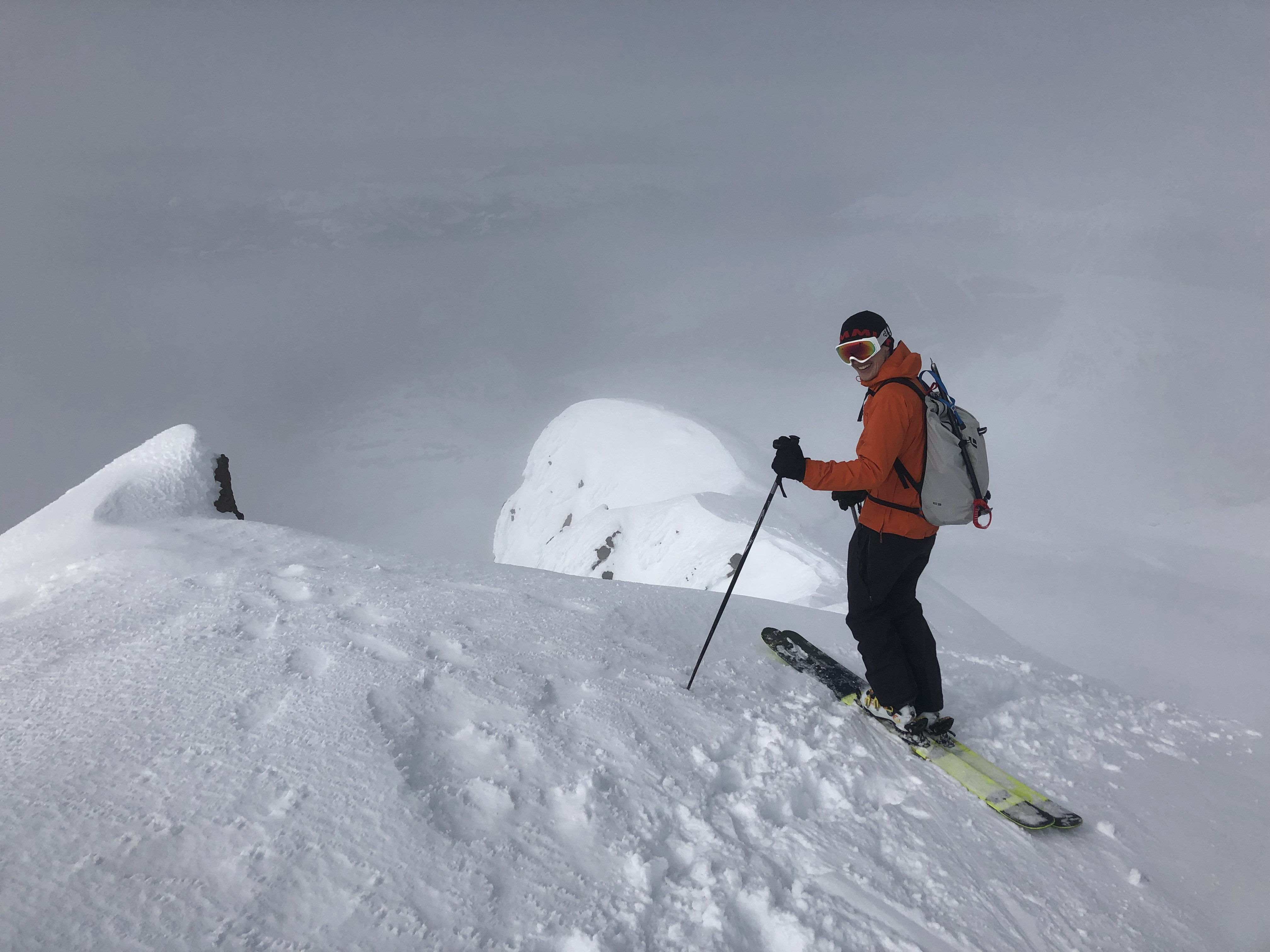 Skiing off the Summit of Mt. Garibaldi